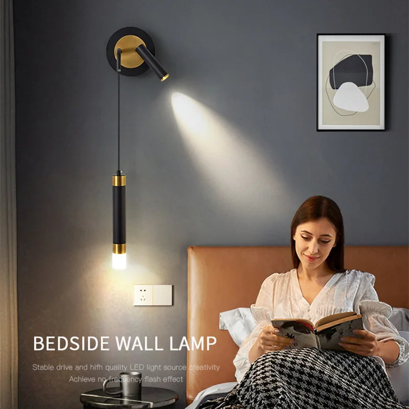 Bedroom bedside wall lamp modern minimalistluxury creative spotlight For home