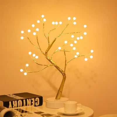 LED Night Light Mini Christmas Tree Copper Wire Garland Lamp For Kids