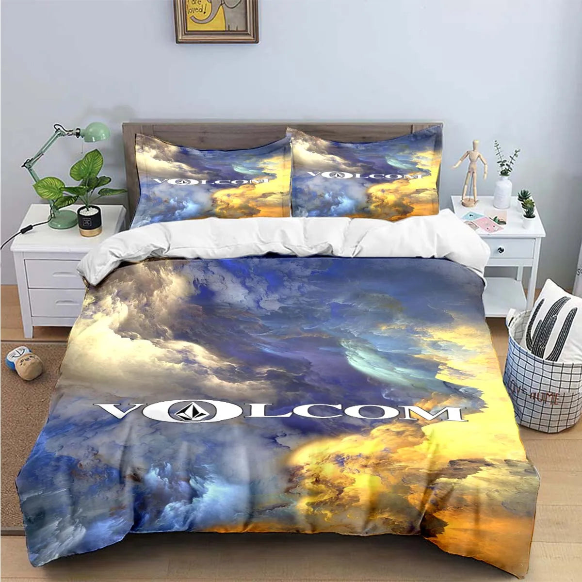 Exquisite V-VOLCOM Print Bedding Sets Exquisite Bed Supplies Set Duvet Cover Bed