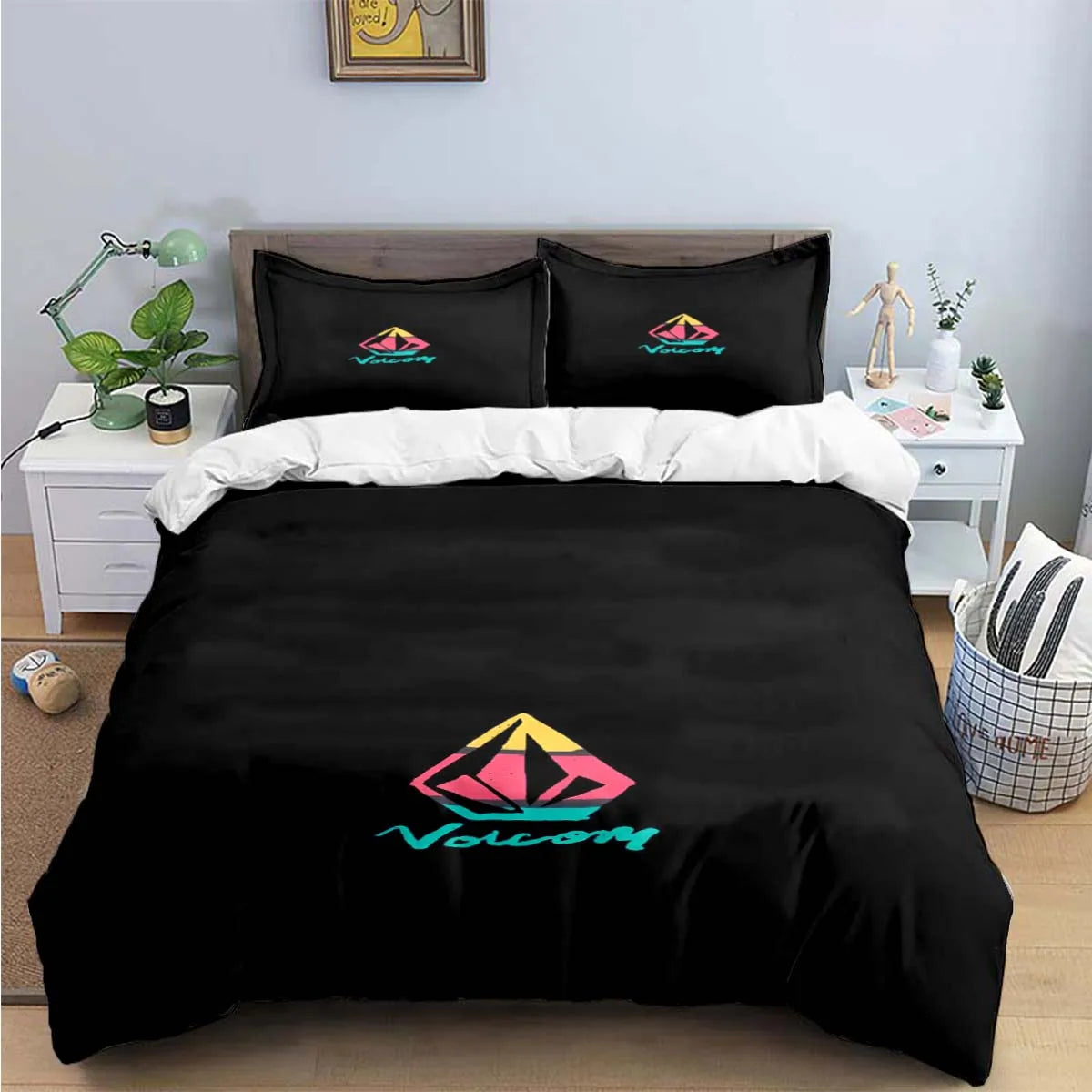 Exquisite V-VOLCOM Print Bedding Sets Exquisite Bed Supplies Set Duvet Cover Bed