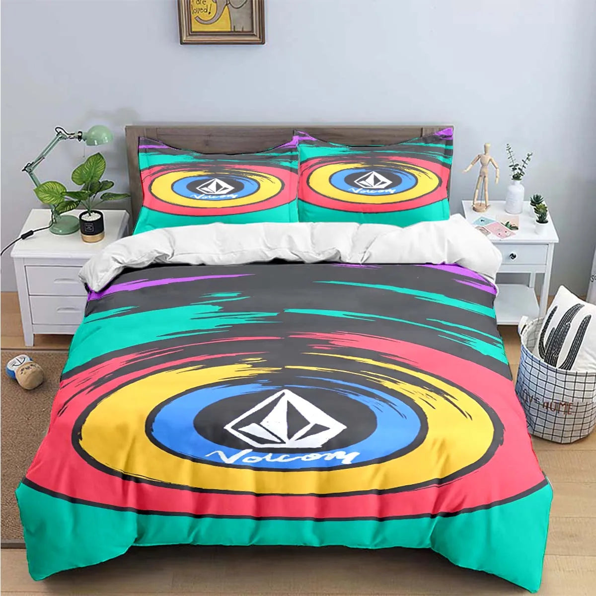 Exquisite V-VOLCOM Print Bedding Sets Exquisite Bed Supplies Set Duvet Cover Bed