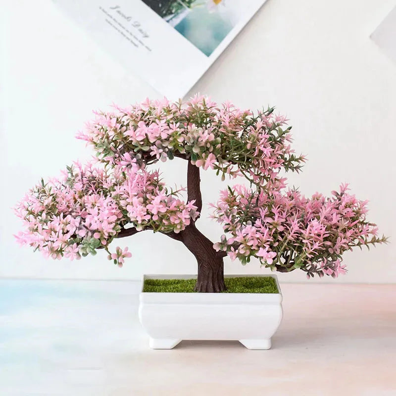 Artificial Plants Bonsai Fake Plant Flowers Potted Ornaments For Table