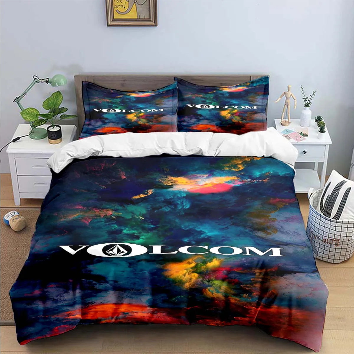 Exquisite V-VOLCOM Print Bedding Sets Exquisite Bed Supplies Set Duvet Cover Bed