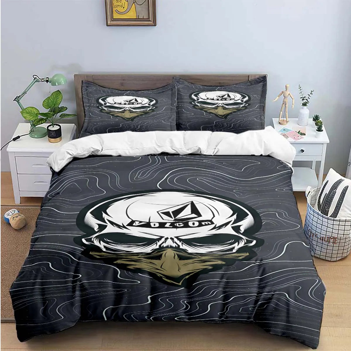 Exquisite V-VOLCOM Print Bedding Sets Exquisite Bed Supplies Set Duvet Cover Bed