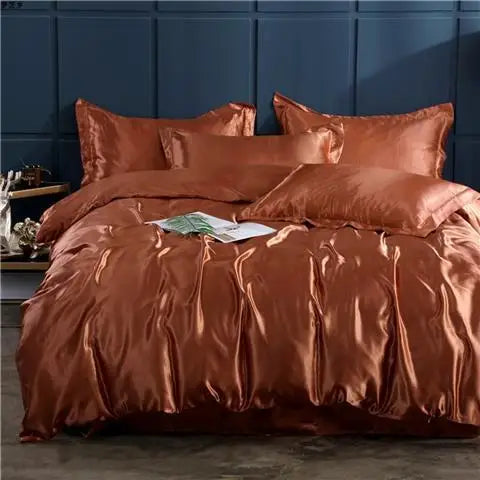 Luxury Mulberry Silky Blending Bedding Set Queen High-end Satin Duvet Cover