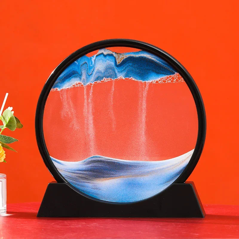 Sand Art Picture Round Glass Deep Sea Sandscape Hourglass Quicksand Craft