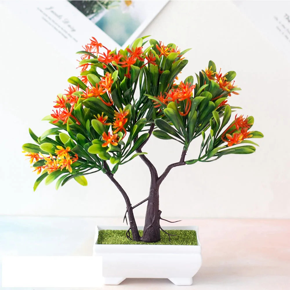 Artificial Plants Bonsai Fake Plant Flowers Potted Ornaments For Table