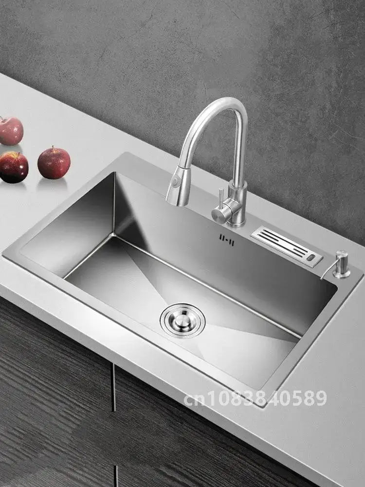 Home Improvement Kitchen Sink Large Single Household Stainless Steel