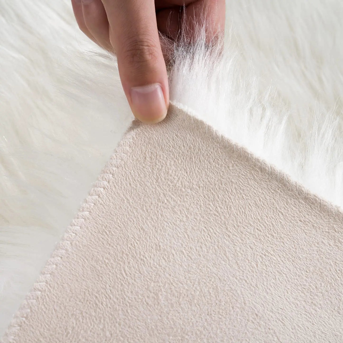 White Faux Sheepskin Fuzzy carpet Fur Rugs for Bedroom bedside Washable Fluffy