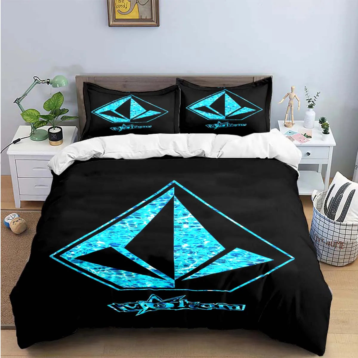 Exquisite V-VOLCOM Print Bedding Sets Exquisite Bed Supplies Set Duvet Cover Bed