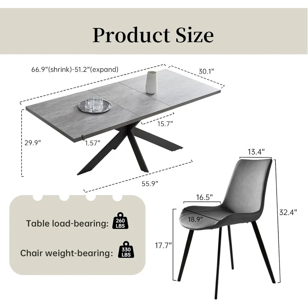 Kitchen & Dining Room Tables for 6-8 Person Space Saving Expandable