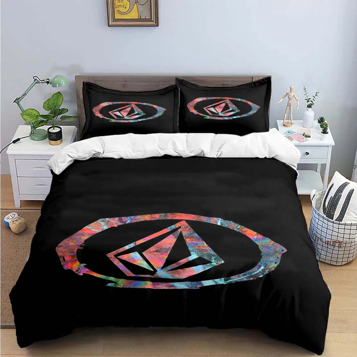 Exquisite V-VOLCOM Print Bedding Sets Exquisite Bed Supplies Set Duvet Cover Bed