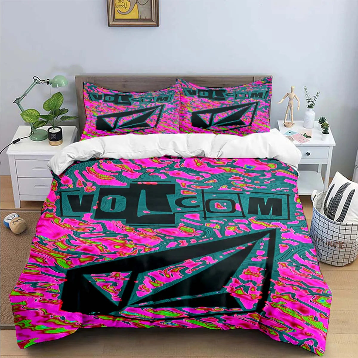 Exquisite V-VOLCOM Print Bedding Sets Exquisite Bed Supplies Set Duvet Cover Bed