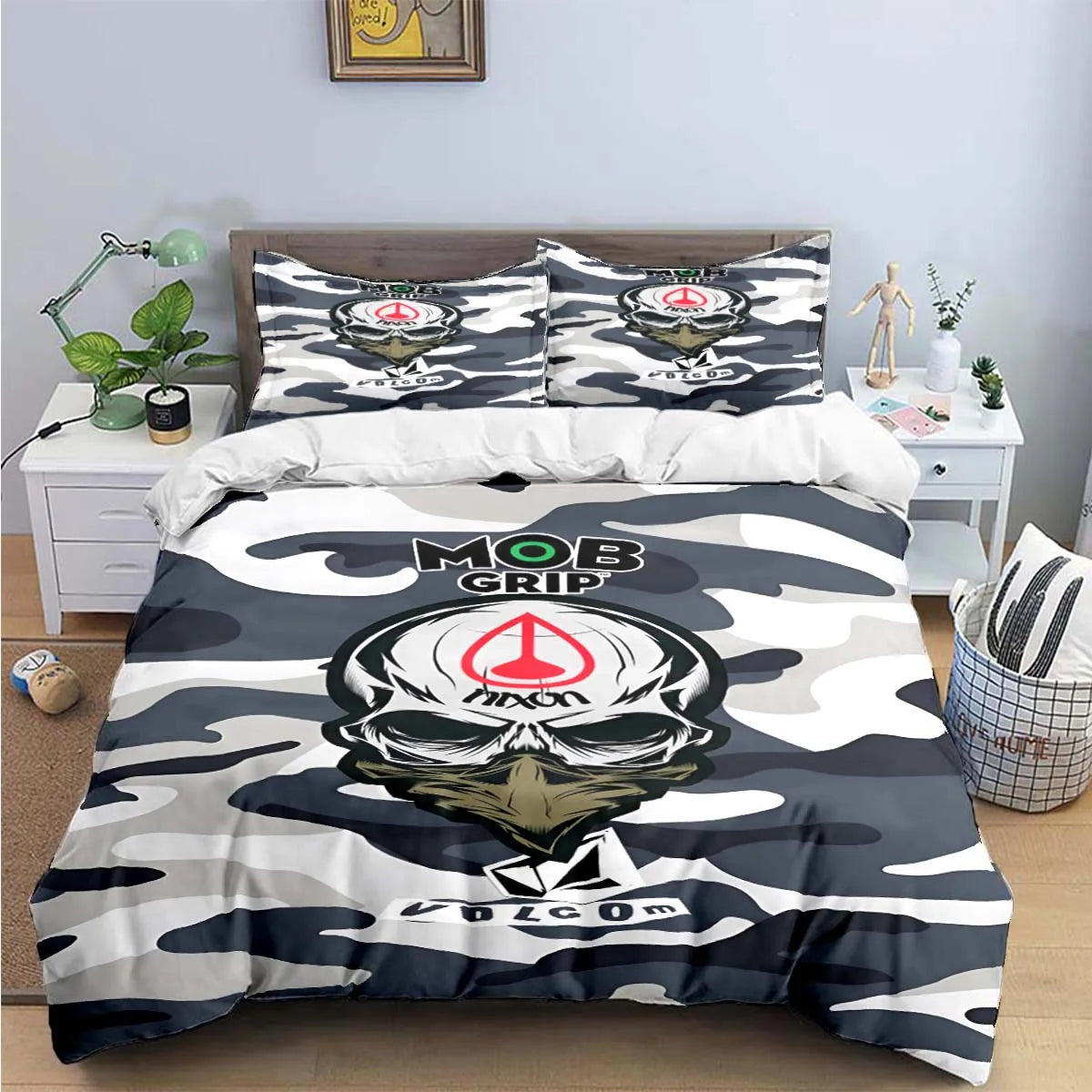 Exquisite V-VOLCOM Print Bedding Sets Exquisite Bed Supplies Set Duvet Cover Bed