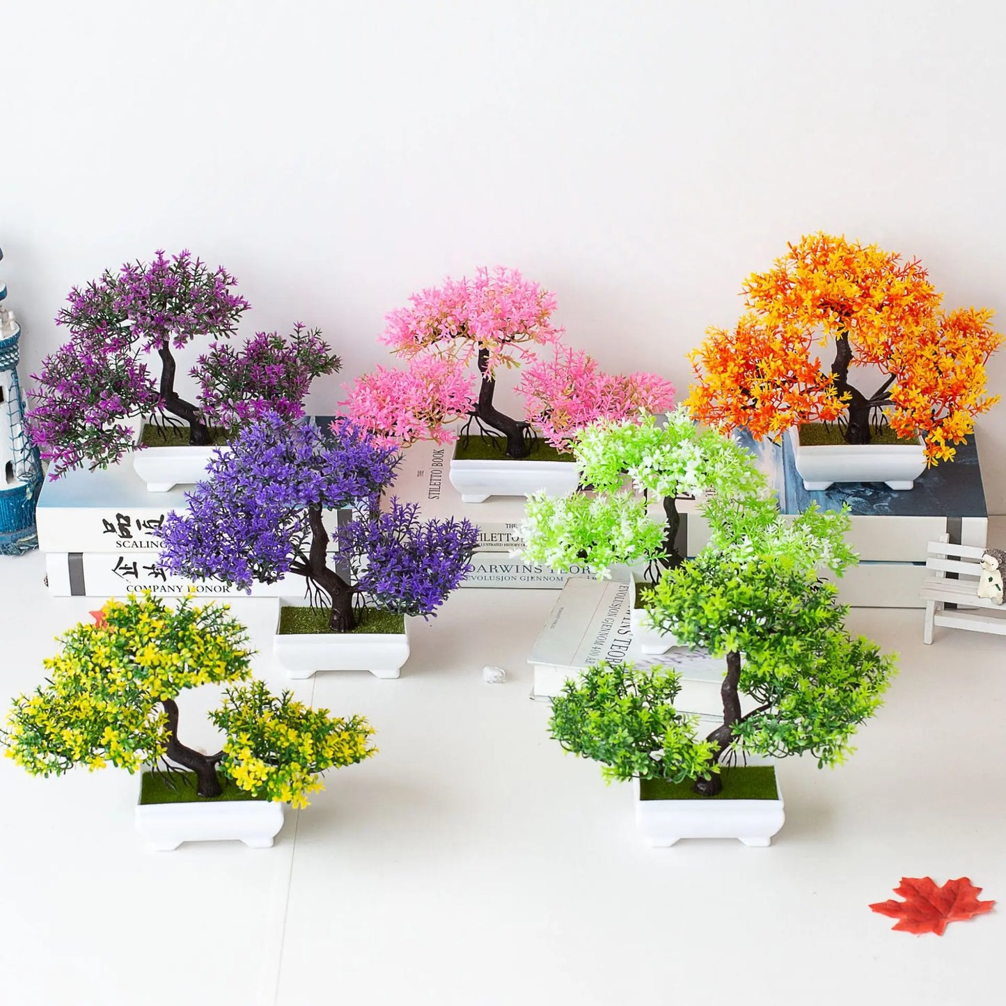 Artificial Plants Bonsai Fake Plant Flowers Potted Ornaments For Table