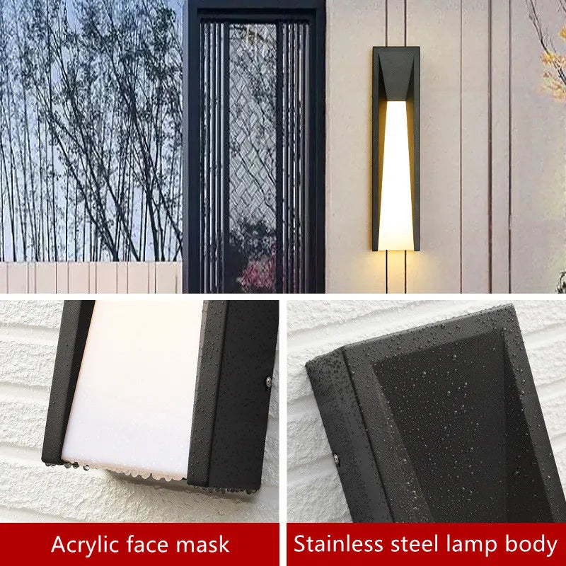 Modern Simple Outdoor Waterproof LED Wall Lamp AC220V Strip Lamp Villa