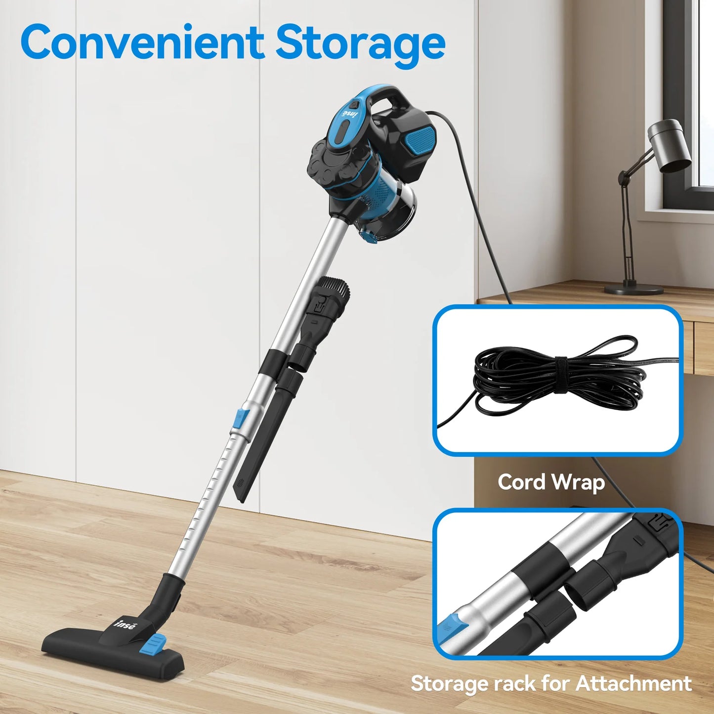 Vacuum Cleaner Corded INSE I5 18Kpa Powerful Suction 600W Motor Stick Handheld