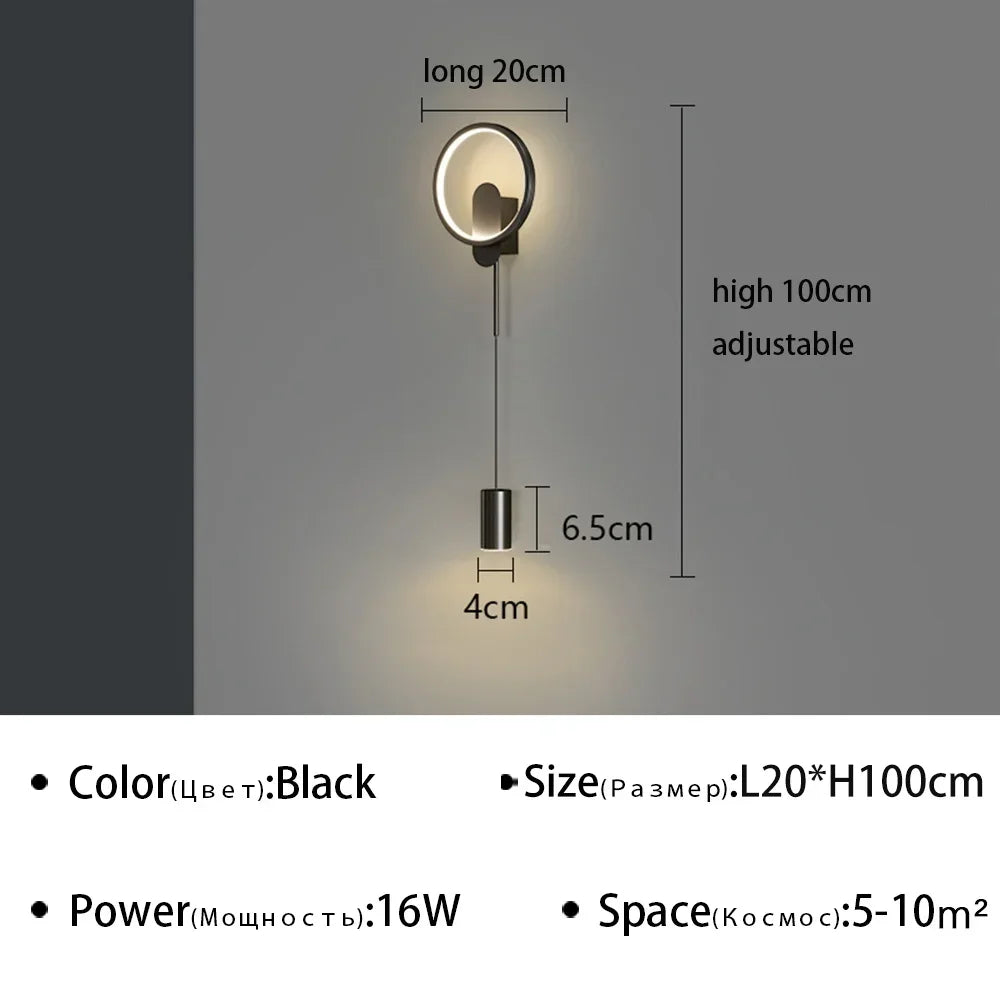 LED Wall Lamp Hallway Aisle Bedroom Bedside Sconce Study Stair Modern