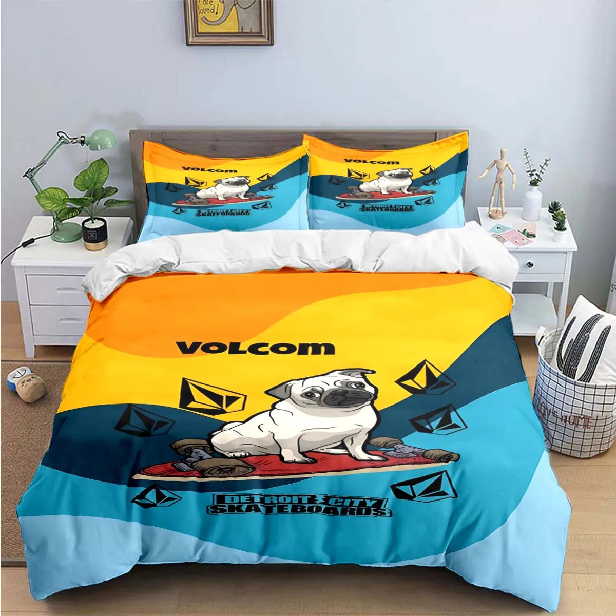 Exquisite V-VOLCOM Print Bedding Sets Exquisite Bed Supplies Set Duvet Cover Bed