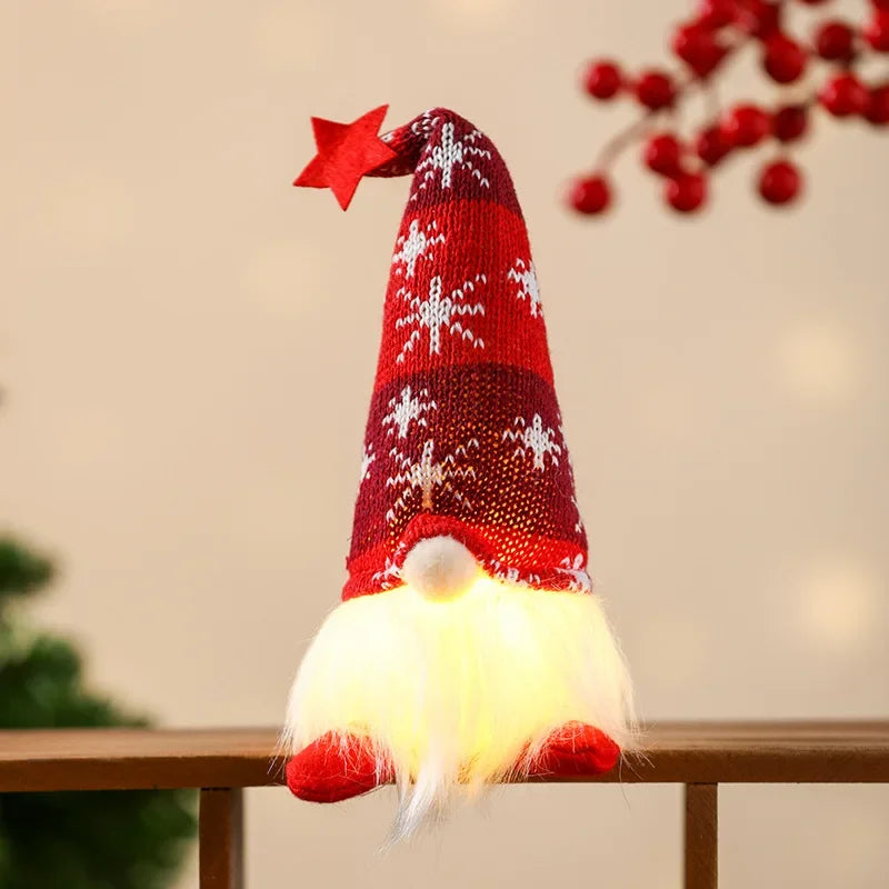 Cute Glowing Gnome Christmas Faceless Doll Swedish Hat Leprechaun Dwarf Gifts