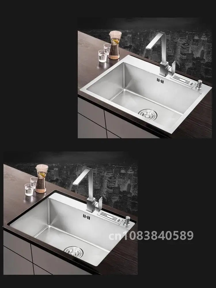 Home Improvement Kitchen Sink Large Single Household Stainless Steel