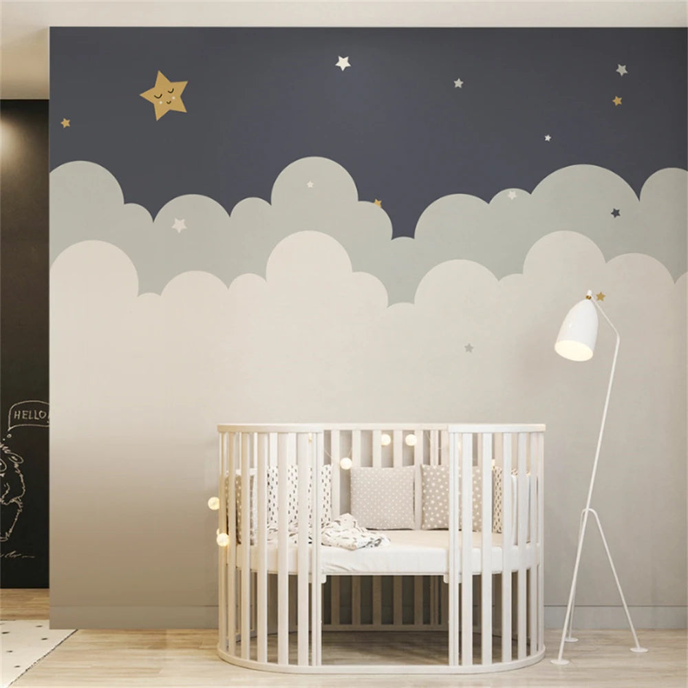 Cloud Star Wallpaper Children's room decoration papel de parede