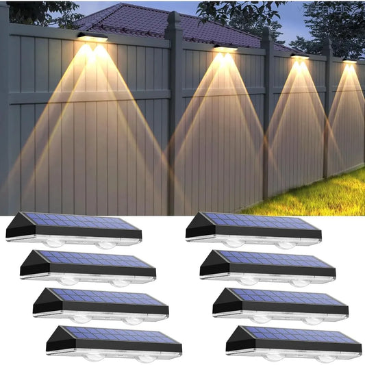 Solar Fence Lights Outdoor - 3 Mode, IP65 Waterproof Fence Solar Lights Outdoor