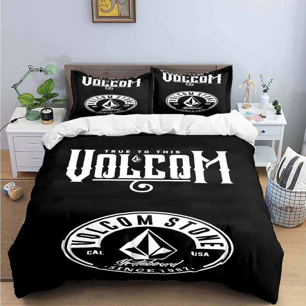 Exquisite V-VOLCOM Print Bedding Sets Exquisite Bed Supplies Set Duvet Cover Bed