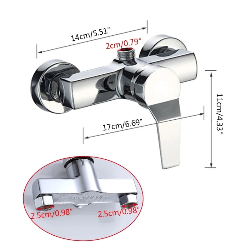 Triple Bathtub Hot and Cold Mixing Water Faucet Sink Spray Double Shower