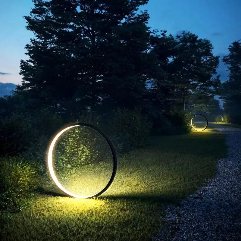 Modern Round LED Lawn Lamp For Path Landscape Park Villa Courtyard