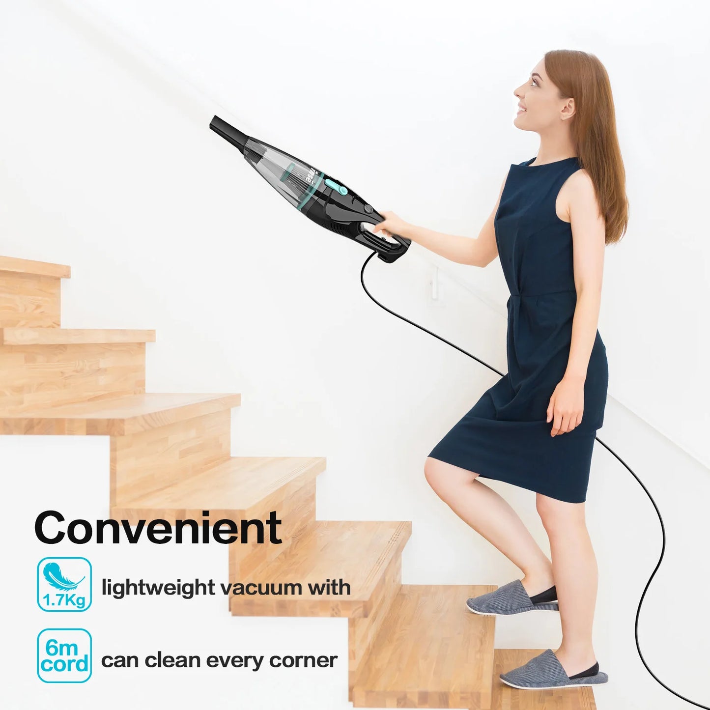 Corded Vacuum Cleaner 16Kpa 6M Extra Long Cord Handheld Vacuum Cleaner