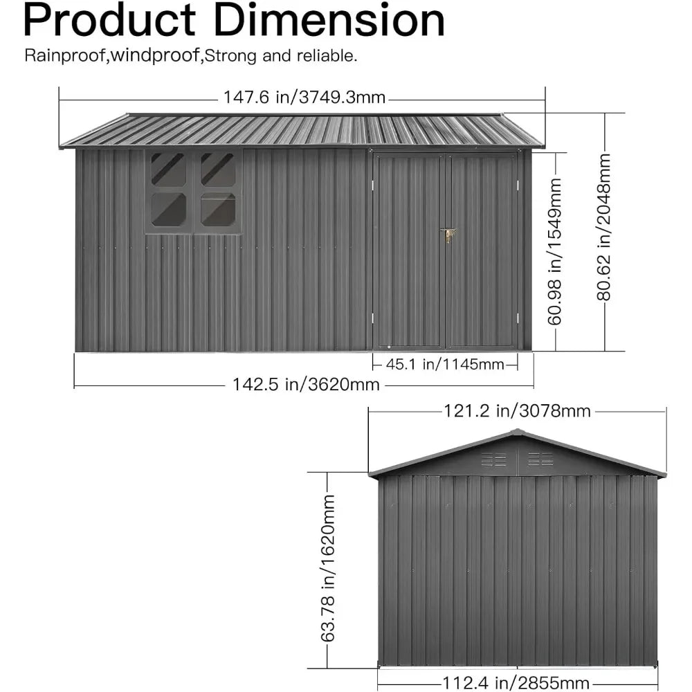 Extra Large Sheds 10ftx12ft,Outdoor Storage Sheds with Window