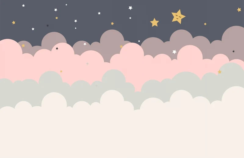 Cloud Star Wallpaper Children's room decoration papel de parede