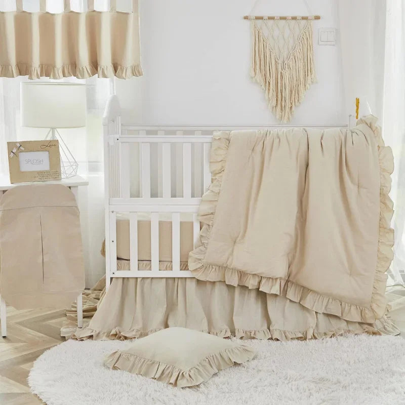 Baby crib bedding set for girls boys gender neutral boho bohemian farmhouse chic