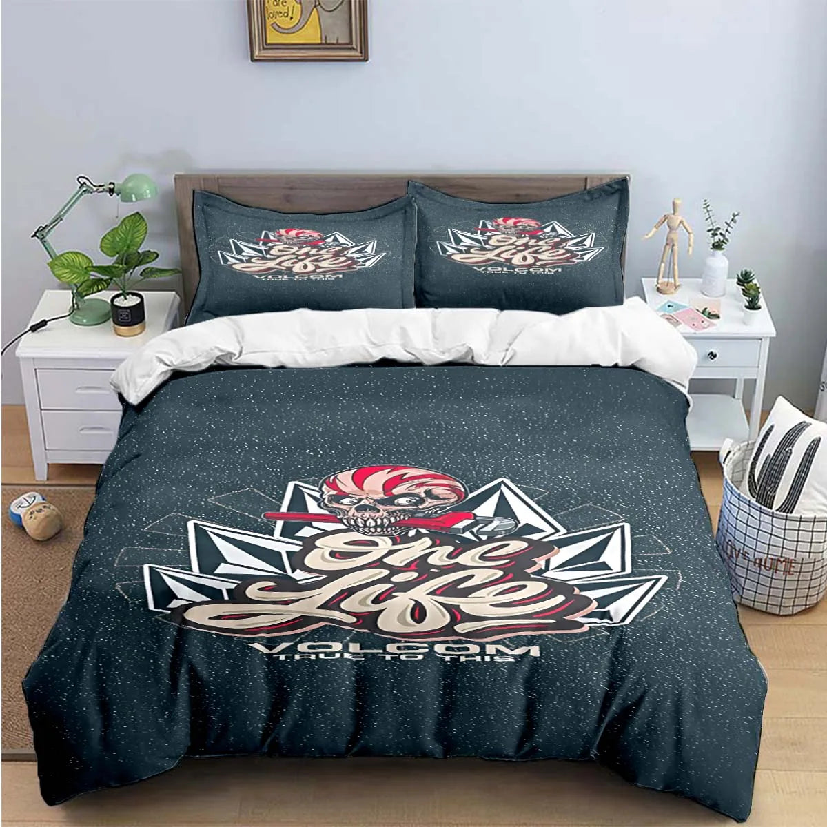 Exquisite V-VOLCOM Print Bedding Sets Exquisite Bed Supplies Set Duvet Cover Bed