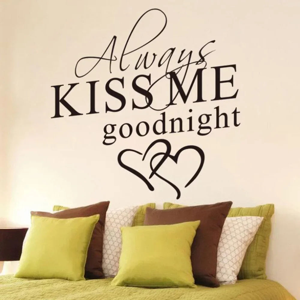 Modern Wall Sticker Always Kiss Me Goodnight Art Decor Wall Stickers