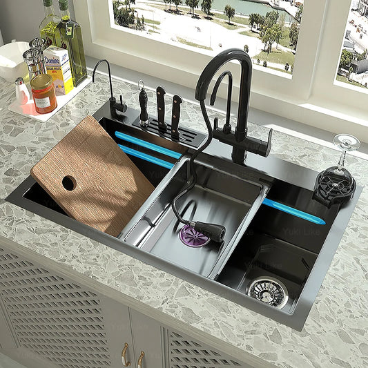 Kitchen Sink Stainless Steel Large Single Slot Home Improvement Multifunction