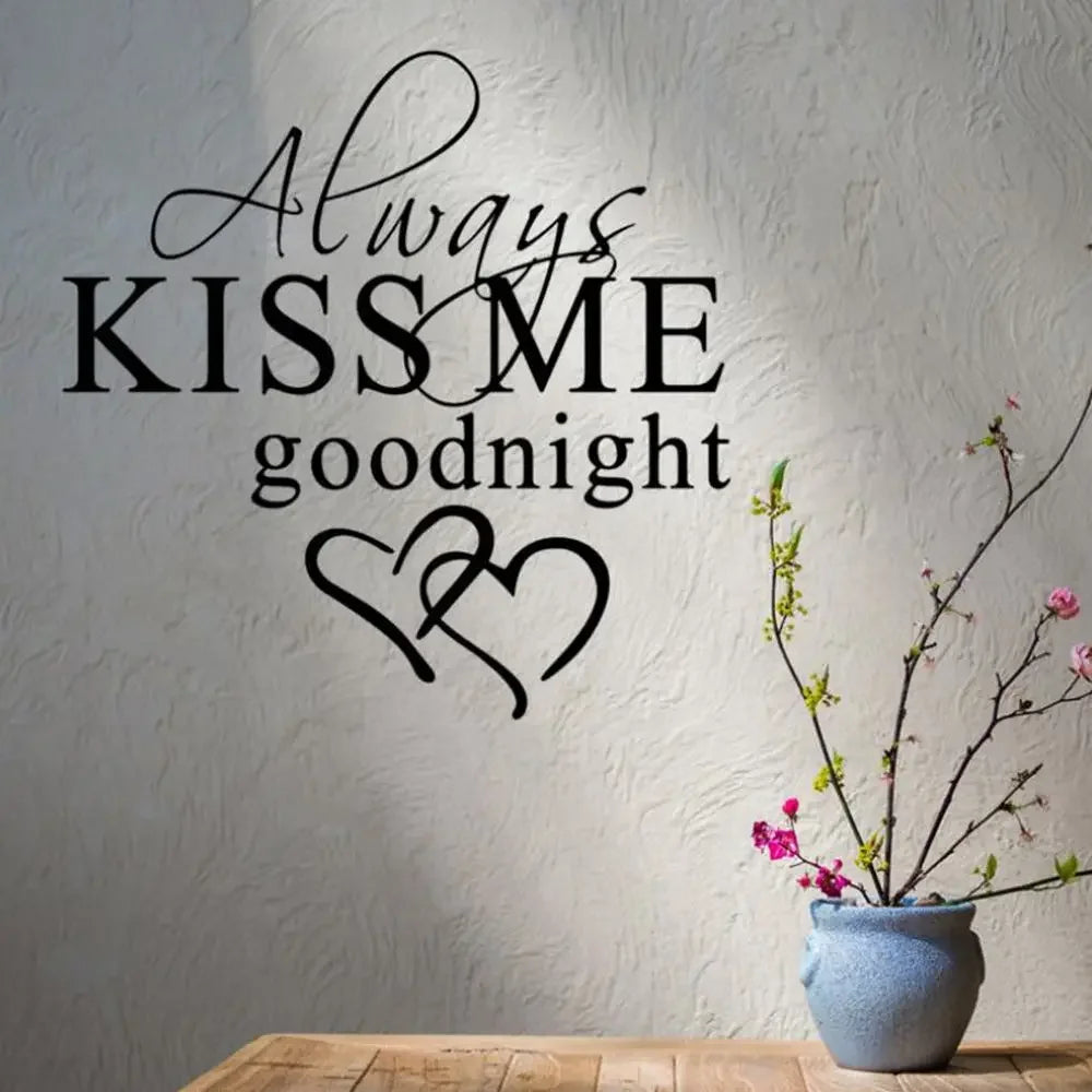 Modern Wall Sticker Always Kiss Me Goodnight Art Decor Wall Stickers