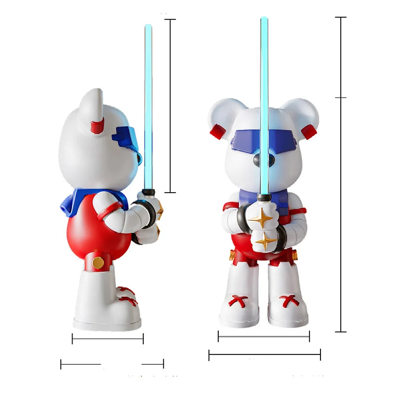 Nordic Home Decor Lightsaber Bear Statue Indoor Animal Figurines Action