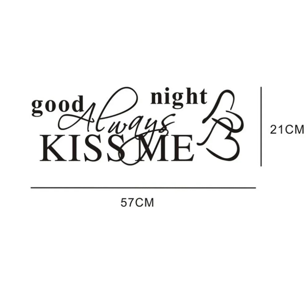 Modern Wall Sticker Always Kiss Me Goodnight Art Decor Wall Stickers