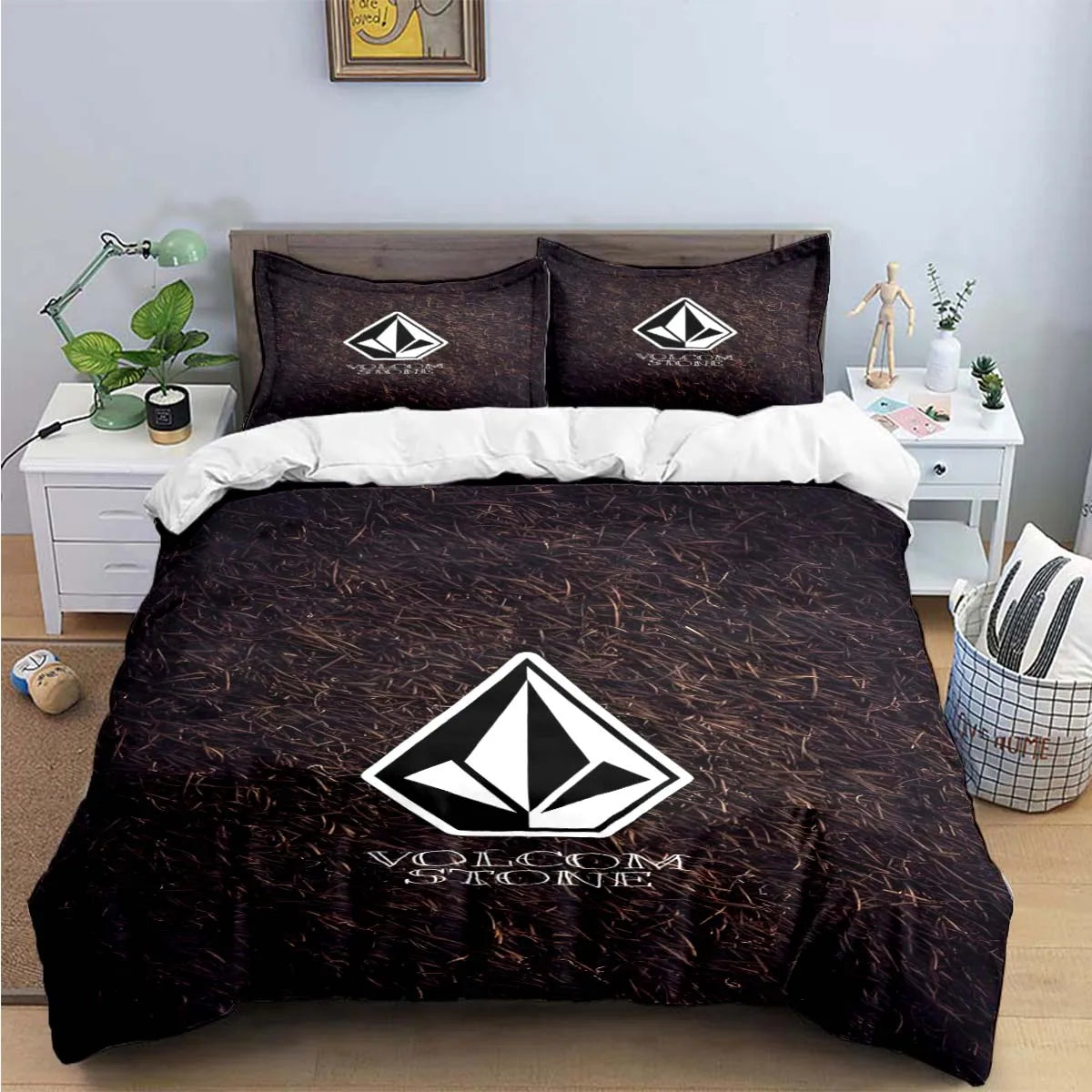 Exquisite V-VOLCOM Print Bedding Sets Exquisite Bed Supplies Set Duvet Cover Bed