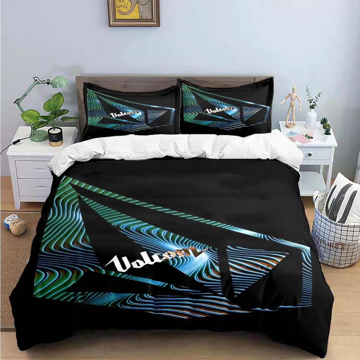 Exquisite V-VOLCOM Print Bedding Sets Exquisite Bed Supplies Set Duvet Cover Bed